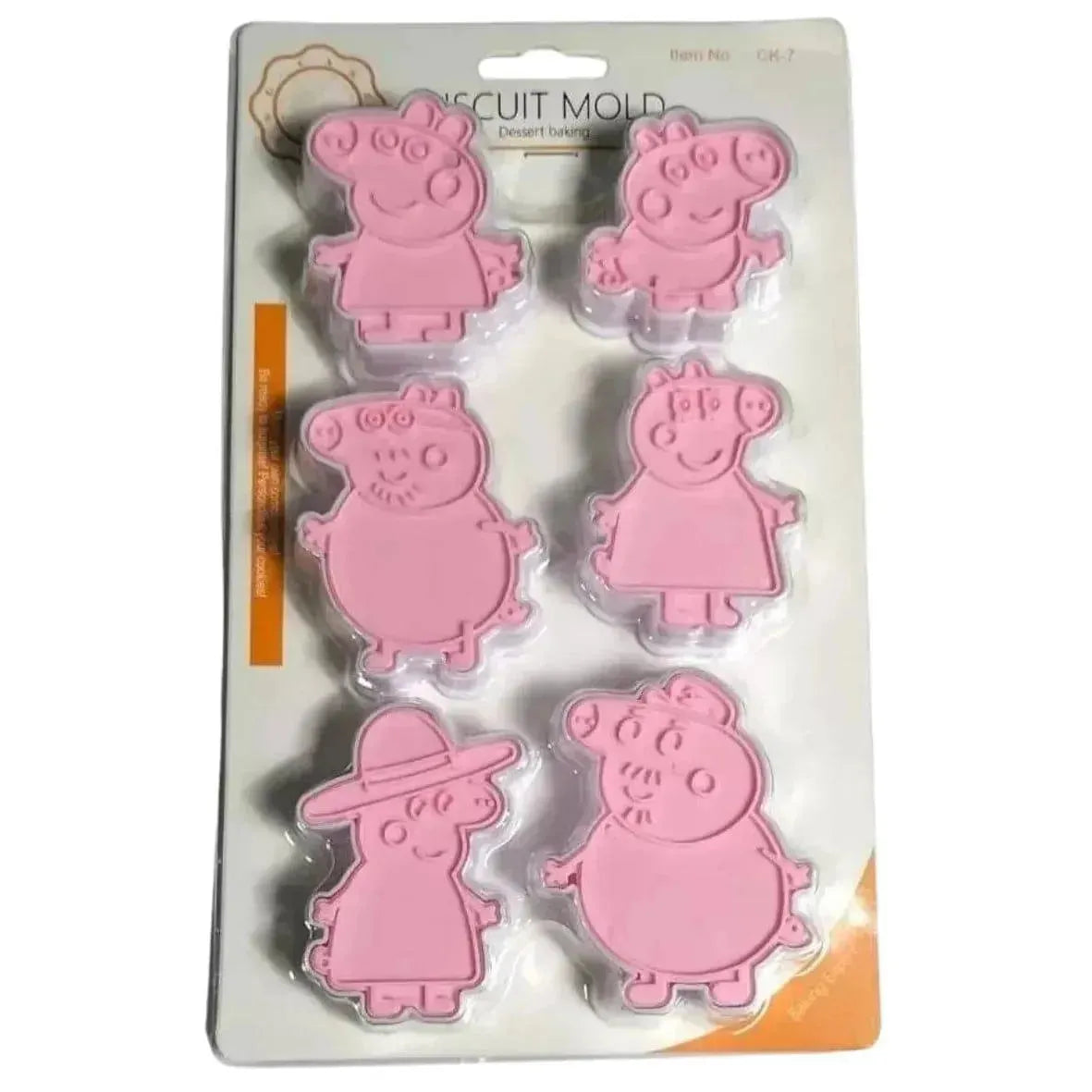 6-Piece Cute Cartoon Hippo-Style Biscuit & Fondant Cutter Set in packaging